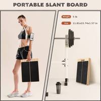 Planche inclinée en bois pour étirements des mollets, planche inclinée réglable à 5 positions avec coussinets antidérapants, pliable pour la thérapie à domicile