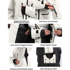 Veste de snowboard personnalisée unisexe, imperméable 15K, respirante 10K, isolée, coupe-vent, vêtements de ski - Product Image 5