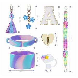 Set di Accessori per Tumbler da 40Oz, 30Oz, 20Oz, Regalo per Ragazze Adolescenti, Decorazioni per Tumbler con Manico, Cannuccia Arcobaleno e Toppe - Product Image 3