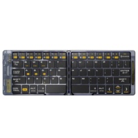 Gunting proyeksi Laptop dan PC, portabel dapat dilipat nirkabel USB Inggris gunting ergonomis Mini 65 kunci tahan air Keyboard