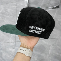 Casquettes Snapback personnalisées avec logo brodé 3D, casquette Hip Hop en velours côtelé à 6 panneaux, casquette cool en velours côtelé pour hommes