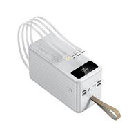 Banco de Energía de Gran Capacidad 200000mah, Lámpara de Camping para Exteriores, Pantalla LED, Carga Rápida de 66W, Bancos de Energía con 4 Cables Integrados
