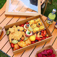 Boîte de papier kraft jetable à clapet personnalisée pour la restauration rapide à emporter emballage de burger de frites de poulet pour les aliments sucrés de poulet