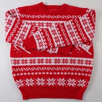 Pull de Noël en jacquard personnalisé Pull de Noël en tricot à col rond d'hiver Vente en gros
