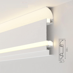 SDWK806A <span class=keywords><strong>Corniche</strong></span> Moulure Led Coving pour Plafonds Décor Voile Cadres Canal En Aluminium avec Double Éclairage <span class=keywords><strong>Indirect</strong></span> - Product Image 6