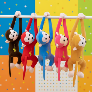 Ornamenti a Forma di <span class=keywords><strong>Scimmia</strong></span> con <span class=keywords><strong>Braccia</strong></span> <span class=keywords><strong>Lunghe</strong></span>, Giocattolo in Peluche Super Morbido Stile Anime Cartoon, Imbottito in Cotone PP, 8 Pollici, Lavabile, Colore Personalizzabile - Product Image 3