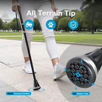 Canne de marche télescopique pliable en aluminium léger Rehand pour l'extérieur, avec poignée en caoutchouc, pour la randonnée, la marche et l'autodéfense, capacité 300 lb