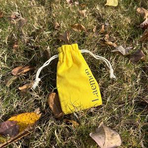 Cheap Wholesale Yellow Color Cotton <b>Drawstring</b> Bag Customized 100% Cotton Fabric Dust <b>Pouches</b> - Product Image 5