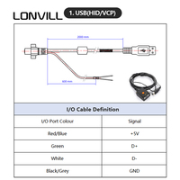 Escáner de Código de Barras Industrial Fijo LONVILL IP65 con Cable de 2 Metros, Gran Angular, Metal, Escaneo USB HID VCP para Cintas Transportadoras