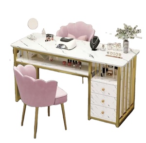 Zs Nice Modern Wood & Metal Salon <b>Nail</b> <b>Table</b> and Desk with Chair-Durable Commercial Furniture - Product Image 1