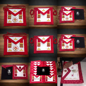 Masonic scottish Rite งานปักงานฝีมือผ้ากันเปื้อนต้นแบบที่มีพู่สีทองปักข้ามและการเย็บปักถักร้อย - Product Image 3