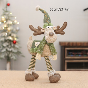 Poupée renne vert en tissu sur pieds, nouvelle décoration de Noël 2026, ornement de vitrine - Product Image 6