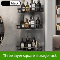 Accessoires pour la maison multi-styles chauds sans perçage carré étagère de douche caddy organisateur salle de bain étagères de rangement d'angle