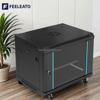 Armoire serveur murale Feeleato Mini demi-hauteur 19'' 9U en acier SPCC avec serrures, livrée en kit, en stock