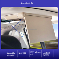 TV Mobil Atap 15,6 inci Ultra-tipis dengan Dudukan Lipat untuk Kendaraan, Bus, dan Mobil, Layar Monitor LCD TFT Android