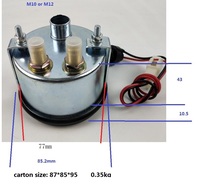 Pengukur Tekanan Udara Mekanis Jarum Ganda EQ140 77mm Baru dengan Ulir 1/8 NPT/M10/M12 Garansi 12 Bulan