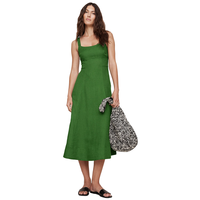 Robe décontractée vintage luxueuse unie sans manches 100 % polyester mi-longue tissée coupe trapèze ajustée unisexe pour le bureau avec doublure