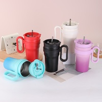 Mug de voyage isotherme en acier inoxydable 304, 750 ml, à double paroi avec poignée, pour café, isolation thermique 6-12 heures, idéal pour le bureau