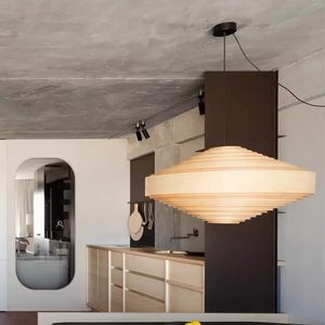 Luminaire suspendu de style Bauhaus, diamètre 60 cm 80 cm, abat-jour rond en bois, ampoule E27 à économie d'énergie, éclairage pour la maison, le restaurant, le balcon - Product Image 4
