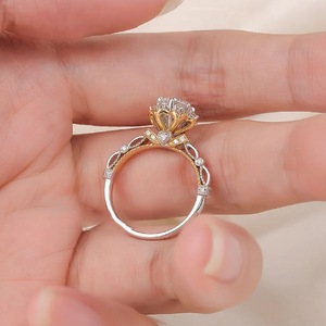 Anelli di Fidanzamento all'Ingrosso, Gioielli da Sposa, Anello Nuziale in Argento Sterling 925 <span class=keywords><strong>con</strong></span> Diamante Moissanite da 1 Carato per Donne - Product Image 2