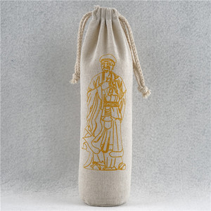 Sac à vin en jute pour les fêtes de Noël, sac cadeau à cordon, promotion, sac de transport pour vin de Noël - Product Image 6
