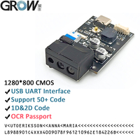 GROW GM69ro 1280*800 CMOS 1D/2D código de barras código QR DC5V módulo Lector de código de barras OCR pasaporte compatible con Arduino Android