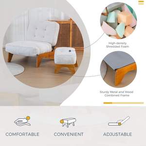 Fauteuil inclinable confortable et réglable pour salon avec repose-pieds, coussin épais, fonction de relaxation pour la maison, le bureau et la chambre - Product Image 6