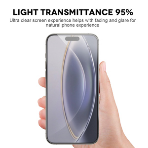 ฟิล์มกระจกนิรภัยแบบใสพิเศษ ป้องกันแสงสะท้อน 9H 2.5D สำหรับ iPhone 16 16 Plus 16 Pro 16 Pro Max ป้องกันรอยขีดข่วน - Product Image 3