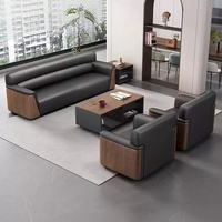 Canapé de bureau simple et moderne, ensemble de canapé de réception d'entreprise avec table basse