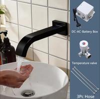 Robinet automatique moderne à capteur mural pour lavabo avec cartouche en céramique