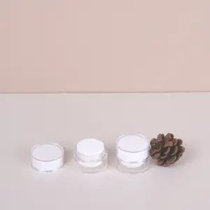 Lusso a doppia parete 5g 10g 15g 30g 50g acrilico bianco con rivestimento PP vasetto cosmetico crema per gli occhi per la cura della pelle contenitore crema viso