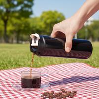 PINKAH Cafetière à piston réutilisable écologique anti-fuite, tasse de voyage isotherme sous vide avec couvercle à clapet