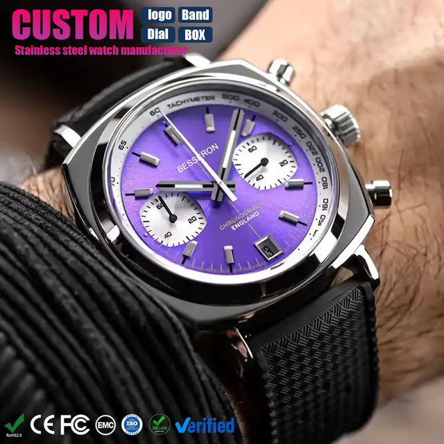 2026 New Luxury Chronograph Quartz Watch for Men with Stainless Steel case Mens Watch Manufacturers Custom logo