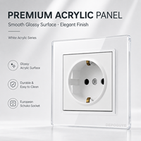 Prise murale en acrylique de type 80 conforme aux normes européennes, USB Type C 3A, prise de courant allemande française Schuko 16A 250V, industrielle IP21, pour la maison et l'hôtel