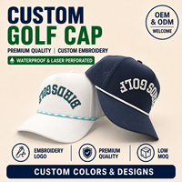 Gorra de Golf Oxford de 5 Paneles con Logotipo Bordado Personalizado, MOQ Bajo, OEM, Perforada con Láser, Transpirable, de Secado Rápido, Deportiva