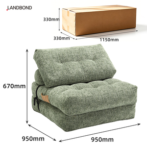 Canapé-lit convertible sans cadre pour appartement, gain de place, en tissu compressible, idéal pour dormir - Product Image 3
