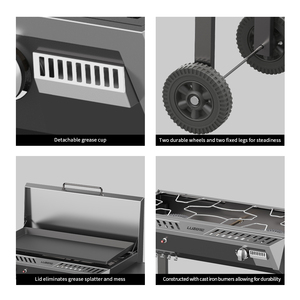 Ngoài trời Bếp <span class=keywords><strong>gas</strong></span> cắm trại Bếp <span class=keywords><strong>gas</strong></span> 2 gang Burner Propane Vỉ Nướng Thịt nướng cho sân sau - Product Image 2