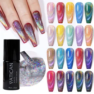 HONEY GIRL Laser Magnetic Soak Off UV Nail Gel Polish Cat Eye Gel Top Coat Color Gel