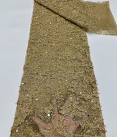 Superbe dentelle française 2026, tissu en dentelle brodée scintillante et pailletée, idéal pour robes de soirée et de fête