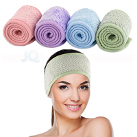 Diadema de Spa con Logotipo Personalizado, Diadema para Maquillaje, Diadema Ajustable de Felpa de Coral, Diadema Suave de Toalla para Lavar la Cara y Tomar Ducha