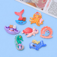 Breloques en résine faites à la main DIY motif animaux marins (tortue, hippocampe, baleine) pour accessoires de pince à cheveux