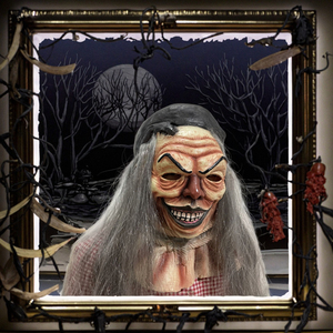 Maschera Creativa da Strega <span class=keywords><strong>di</strong></span> <span class=keywords><strong>Halloween</strong></span> con Design Divertente dei Capelli, Maschera Horror in Latex, Copertura Completa del Viso, Taglia Unica per Adulti 18+ - Product Image 4