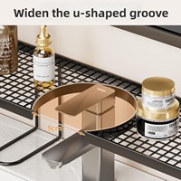 Étagère de rangement moderne pour salle de bain à fixer sur robinet, support de drainage amovible pour lavabo, étagère de rangement simple niveau