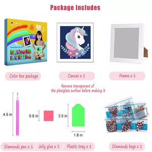 Cadeau pour enfants enfants <span class=keywords><strong>diamant</strong></span> peinture dessin animé <span class=keywords><strong>licorne</strong></span> Animal <span class=keywords><strong>diamant</strong></span> mosaïque peinture avec cadre bricolage décor à la maison - Product Image 6