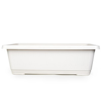 Grand pot à fleurs carré traditionnel en PP, à poser au sol, avec trous de drainage, durable, pour usage intérieur/extérieur, maison, jardin, balcon