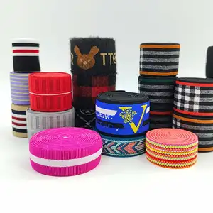 Correas elásticas tejidas con Logo de Jacquard, accesorios para ropa, 2 - 8 cm