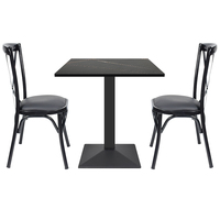 Base de table à manger en métal et fer, directement de l'usine, avec plateau en bois, pour restaurant commercial, café, hôtel