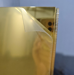 Plaque <span class=keywords><strong>miroir</strong></span> acrylique écologique dorée unidirectionnelle de 1 mm, 2 mm, 3 mm avec film de protection PE, service de découpe <span class=keywords><strong>sur</strong></span> mesure - Product Image 5