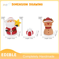 Adornos Comestibles para Pasteles con Forma de Reno de Santa Claus, Hechos a Mano, de Alta Calidad, con Temática Navideña
