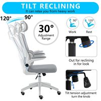 Chaise de bureau moderne en maille avec mécanisme de commande ergonomique et pivotant en tissu avec appui-tête et dossier réglables, nouveau design